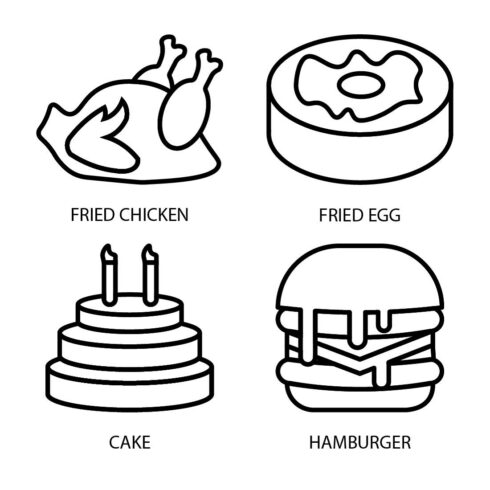 Fast Food icon set Vector, editable and resizable - MasterBundles