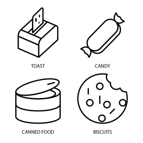 Fast Food icon set Vector, editable and resizable - MasterBundles