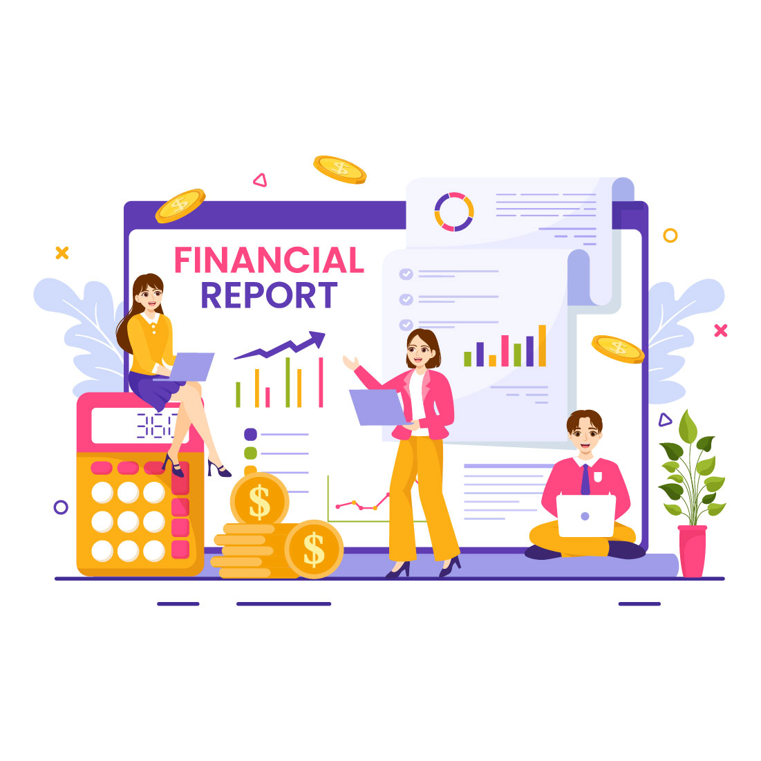12 Financial Report Illustration cover image.