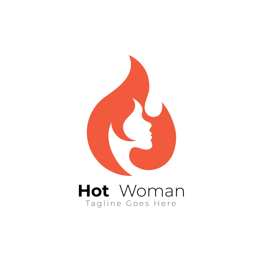 Beauty Fire lady logo icon illustration cover image.