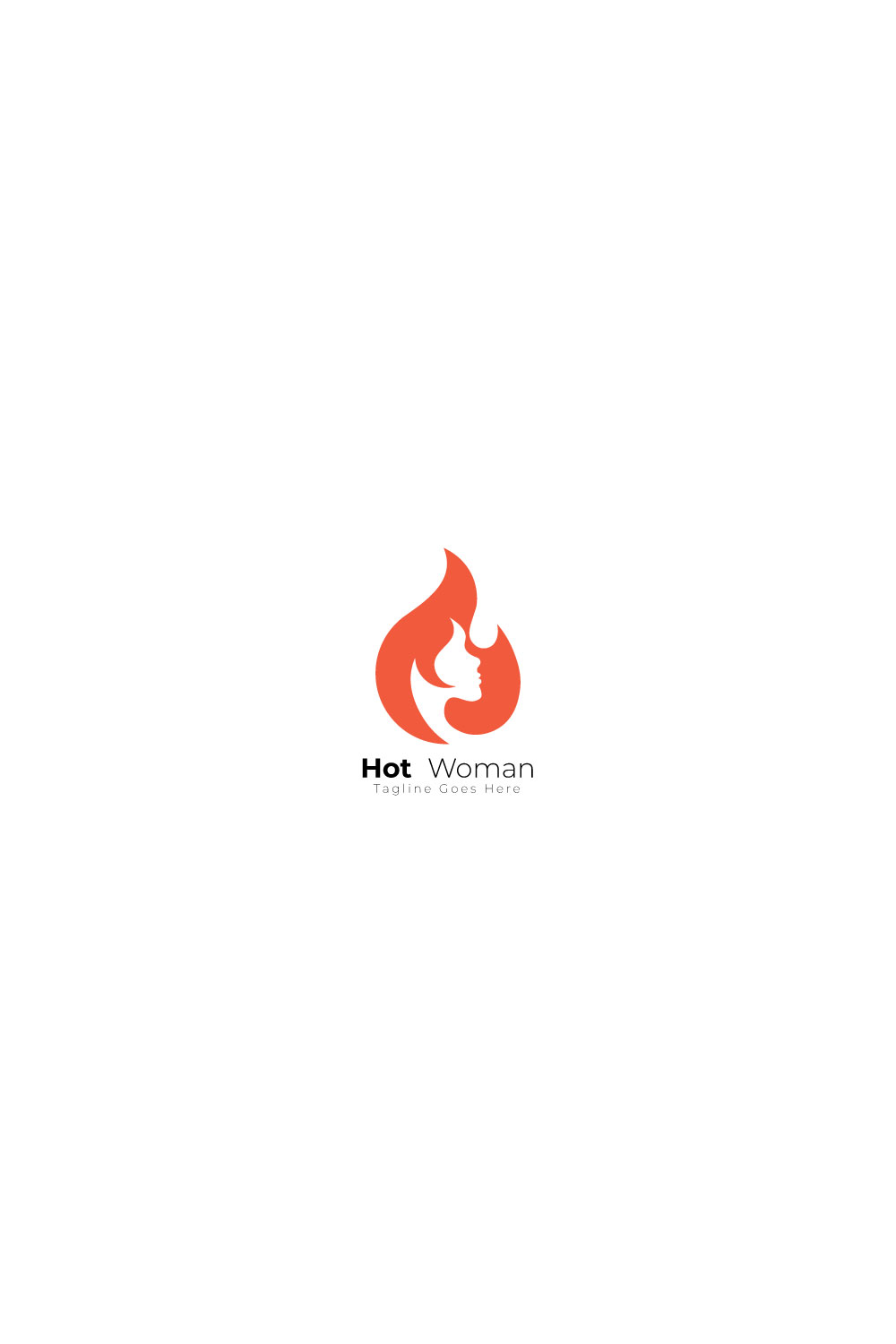 Beauty Fire lady logo icon illustration pinterest preview image.