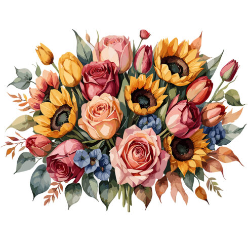 Watercolor art of flower bouquets cover image.