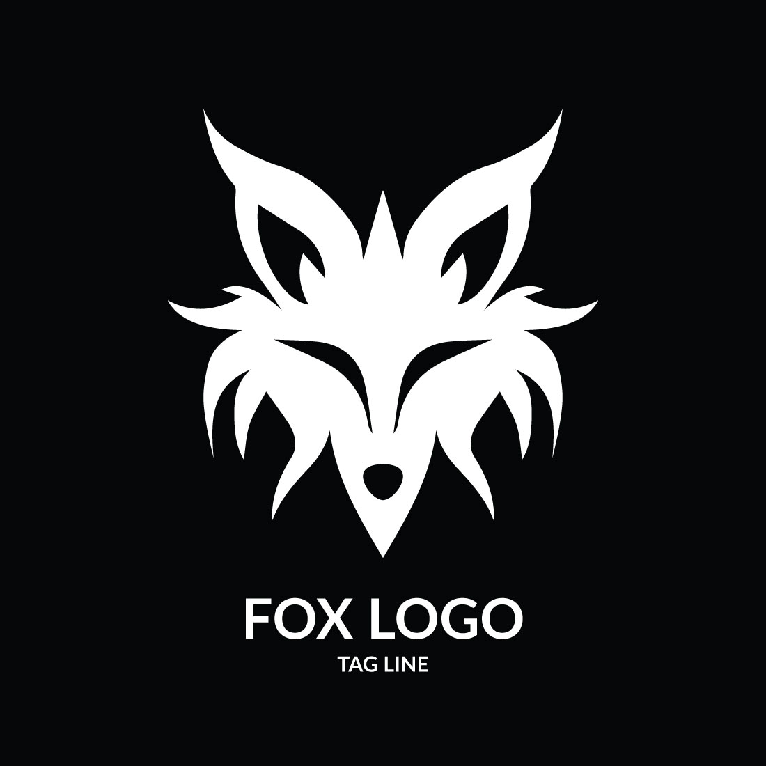 Fox Head Logo Template preview image.