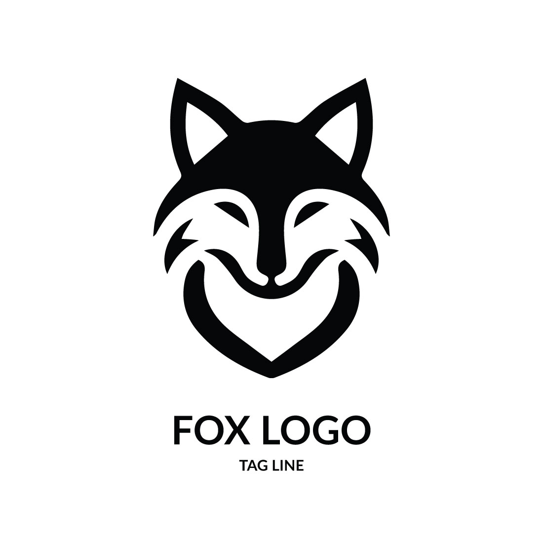 Fox Head Logo Template cover image.