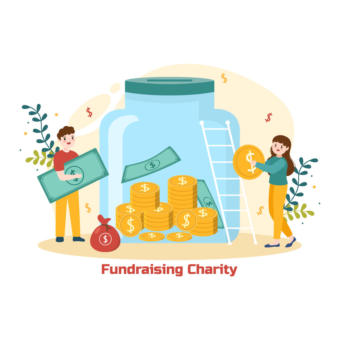 12 Fundraising Charity and Donation Illustration cover image.