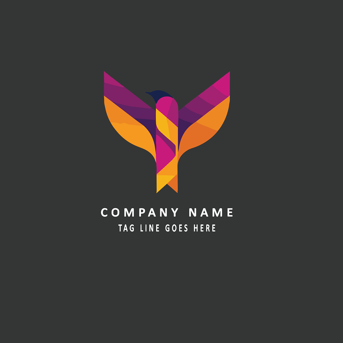 Geometric Bird - Logo Design Template preview image.