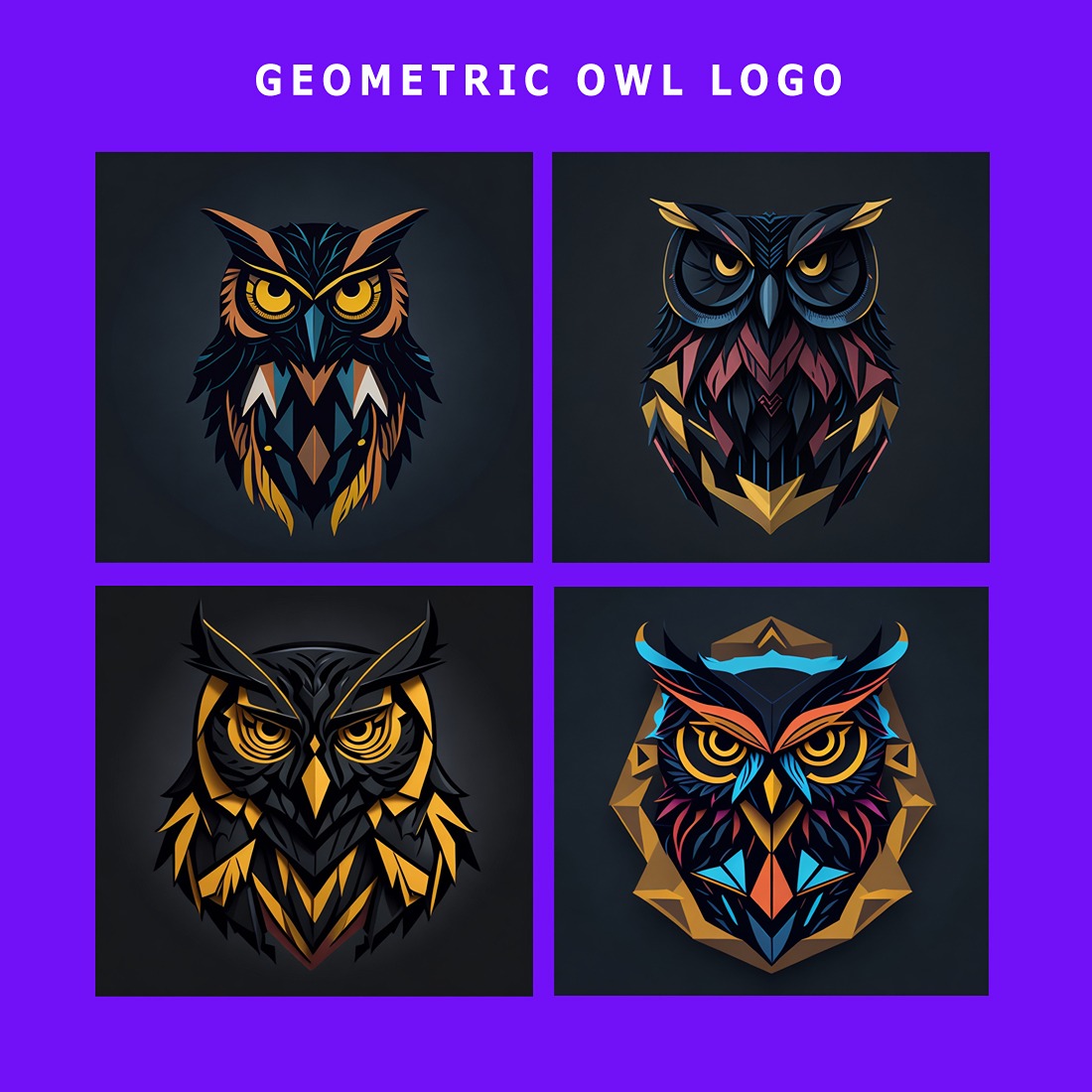 Owl - Geometric Logo Design Template, owl logo business, owl logo vector, owl logo education, owl logo icon, owl logo preview image.