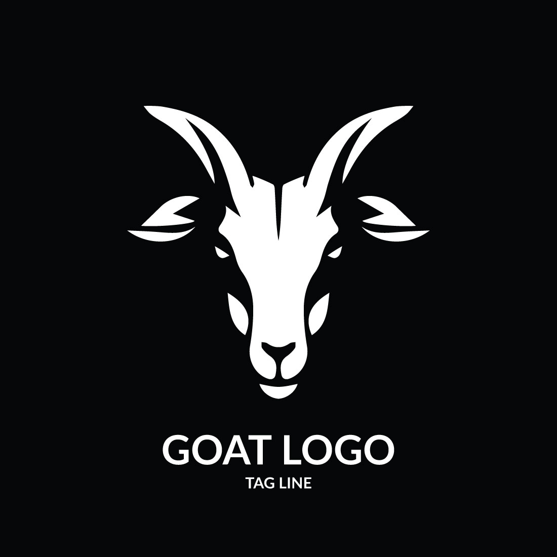 Goat Head Logo Template preview image.