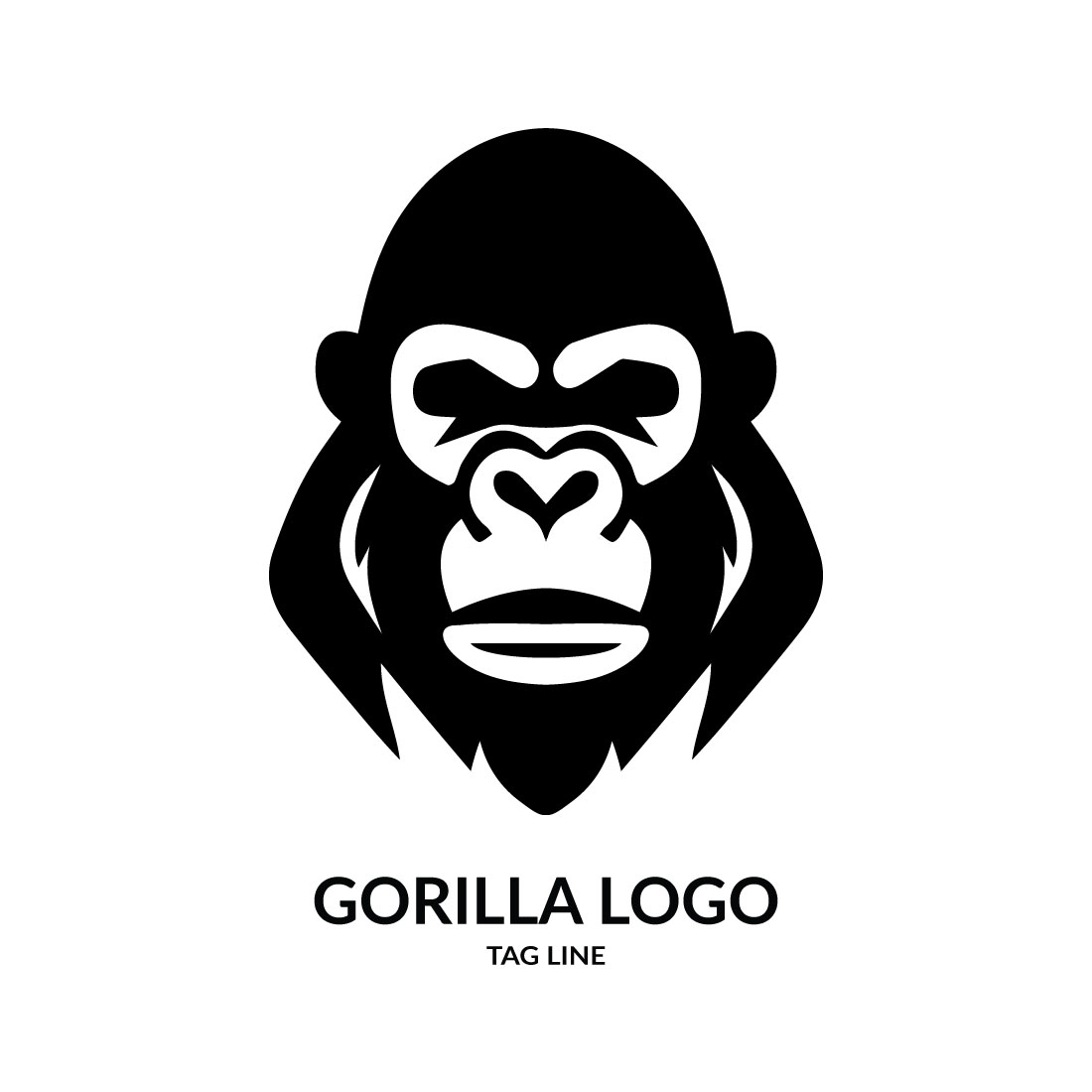 Gorilla Head Logo Template preview image.