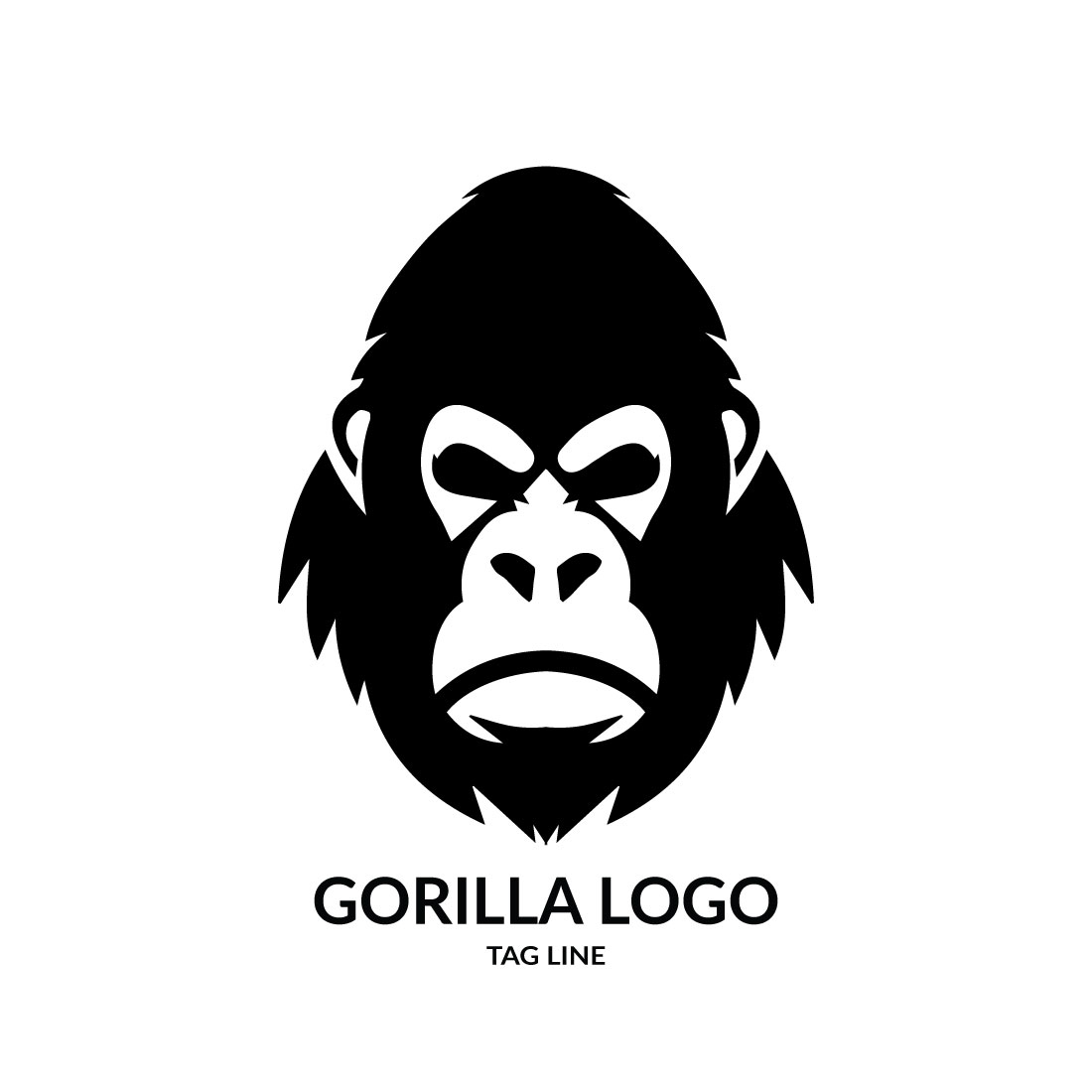 Gorilla Head Logo Template preview image.