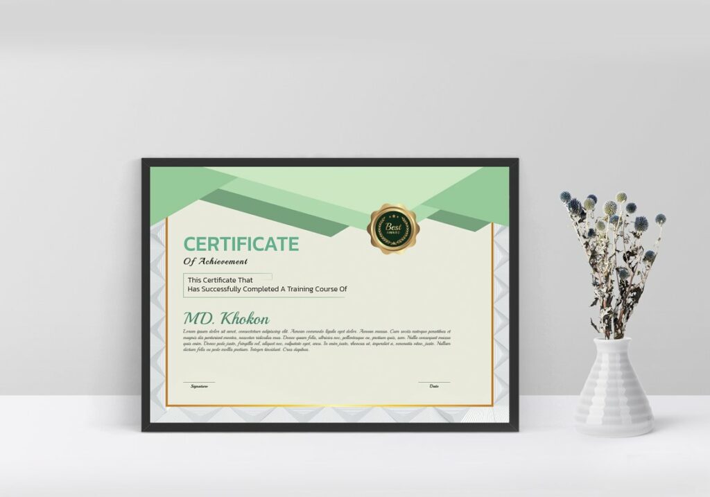 Elegant Diploma Certificate Template - MasterBundles