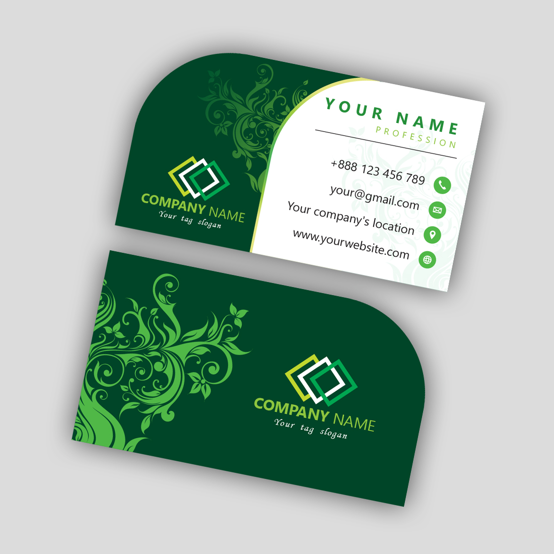 Green Special Business Card preview image.