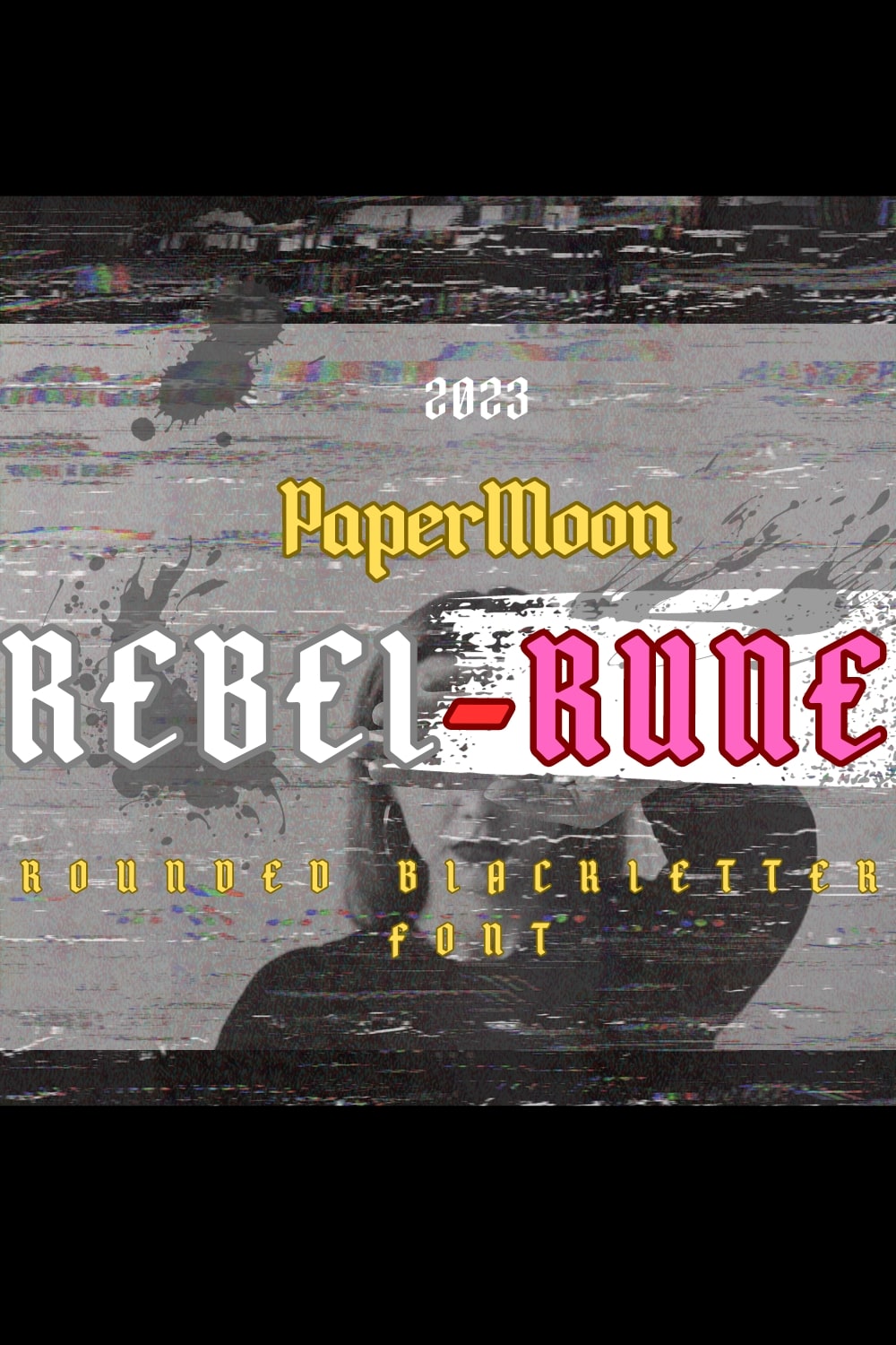 RebelRune - Rounded Blackletter Font pinterest preview image.