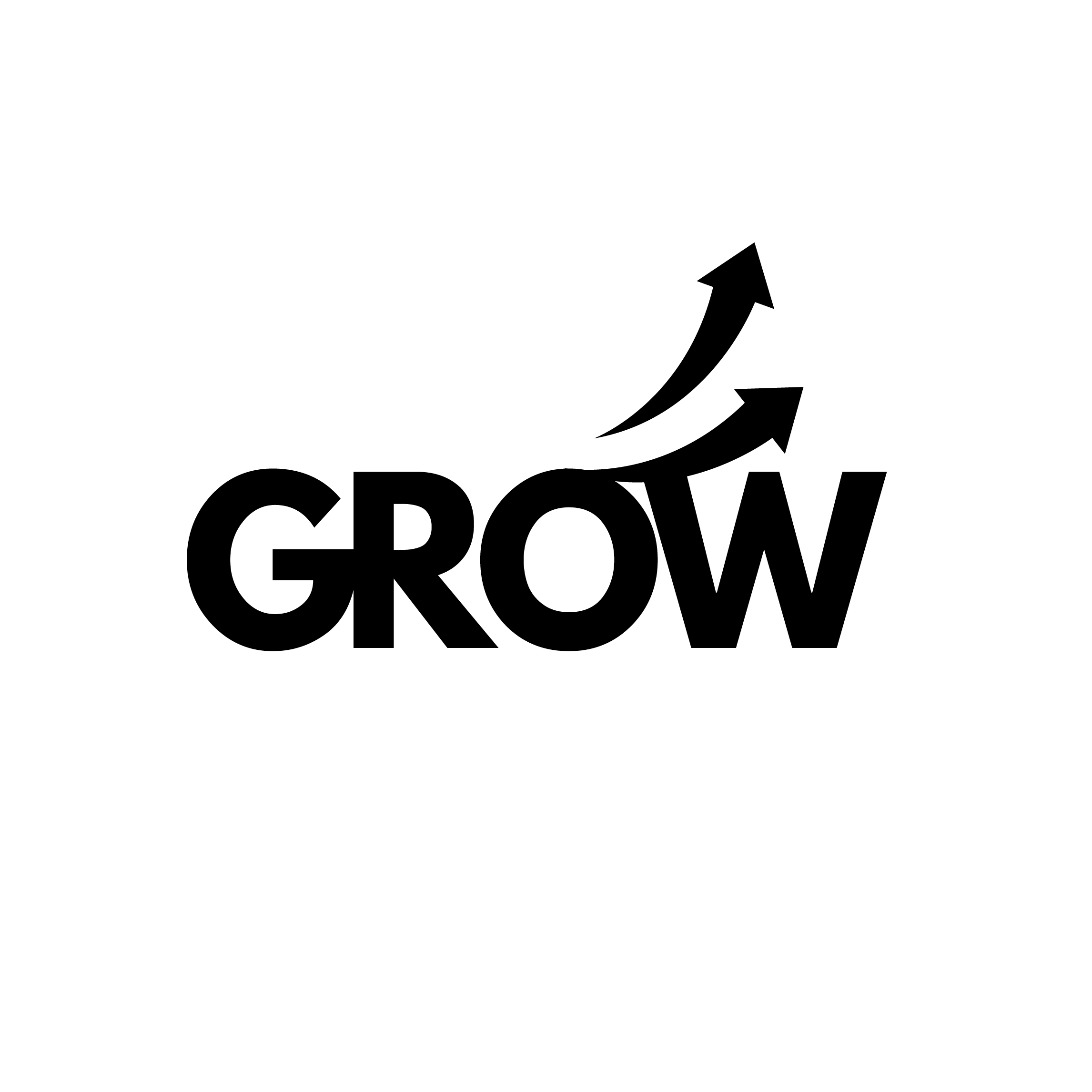 Letter GROW logo design preview image.