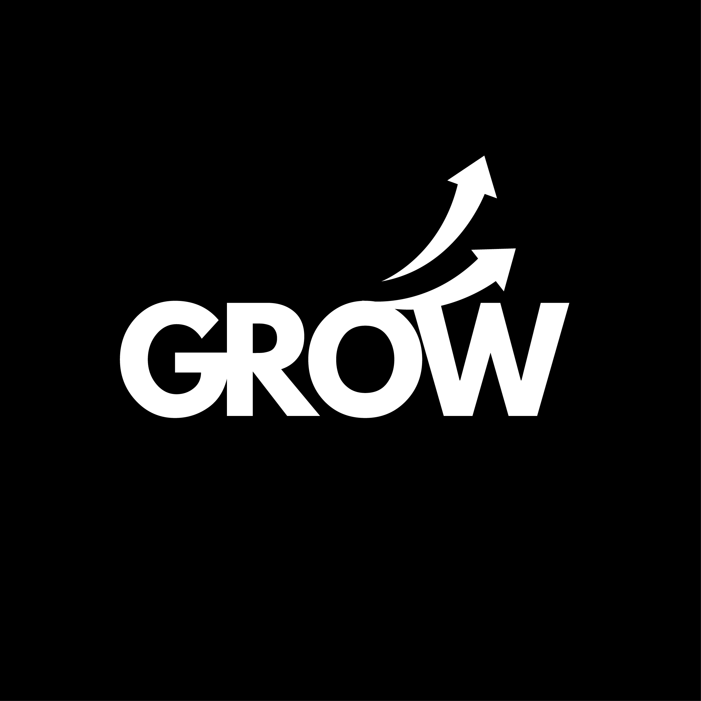 Letter GROW logo design cover image.