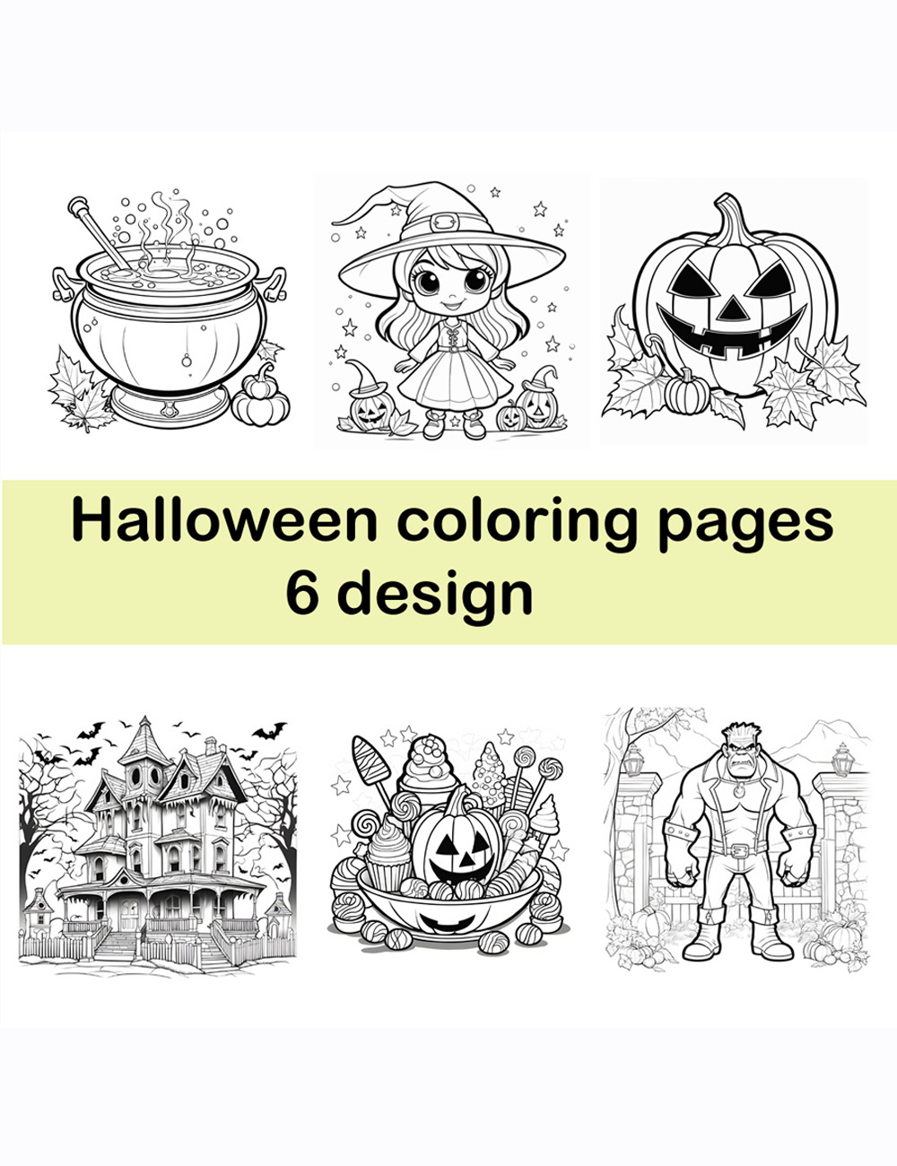 Halloween coloring pages pinterest preview image.