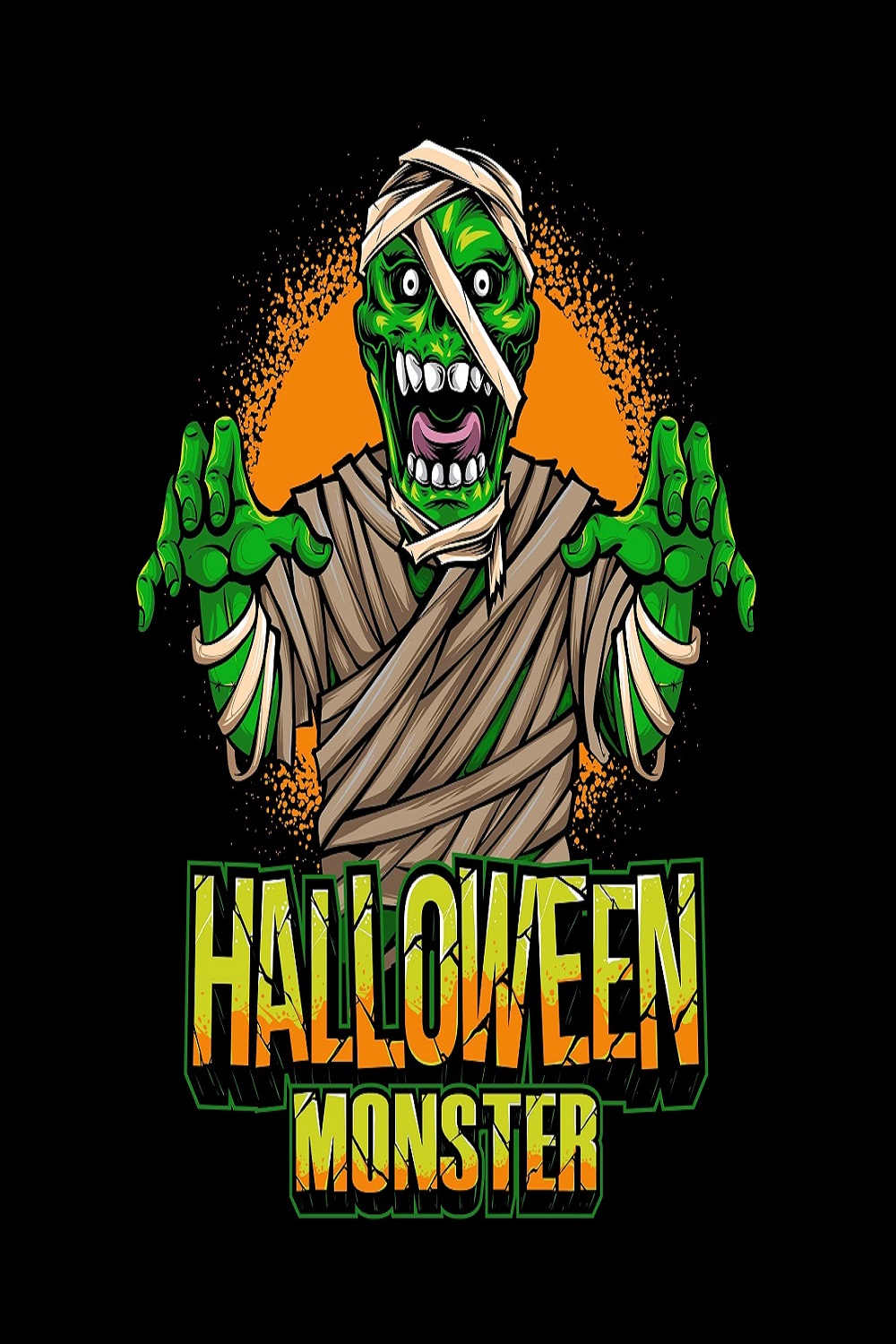 Halloween mummy character vector illustration pinterest preview image.