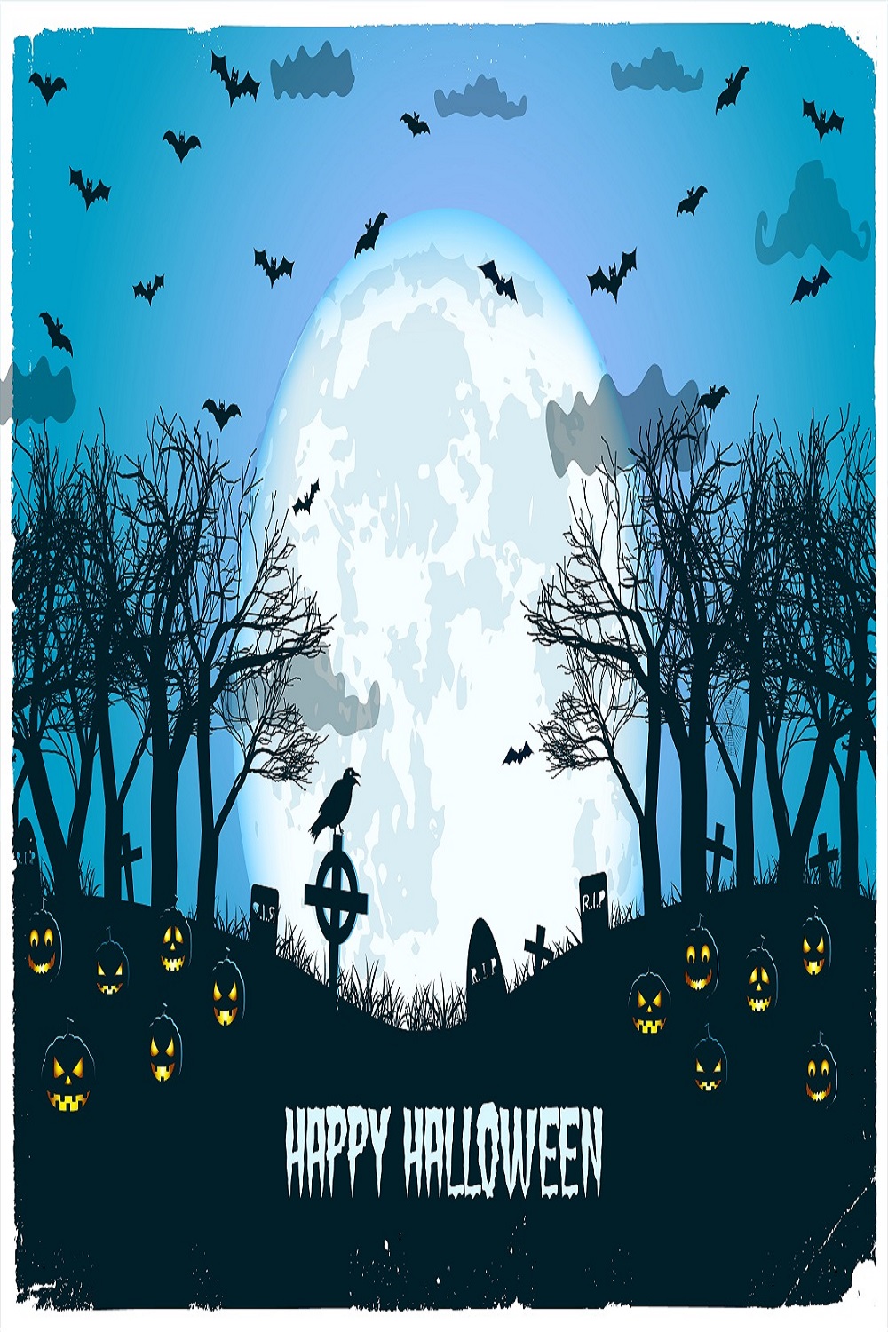 Halloween night with lanterns jack cemetery pinterest preview image.