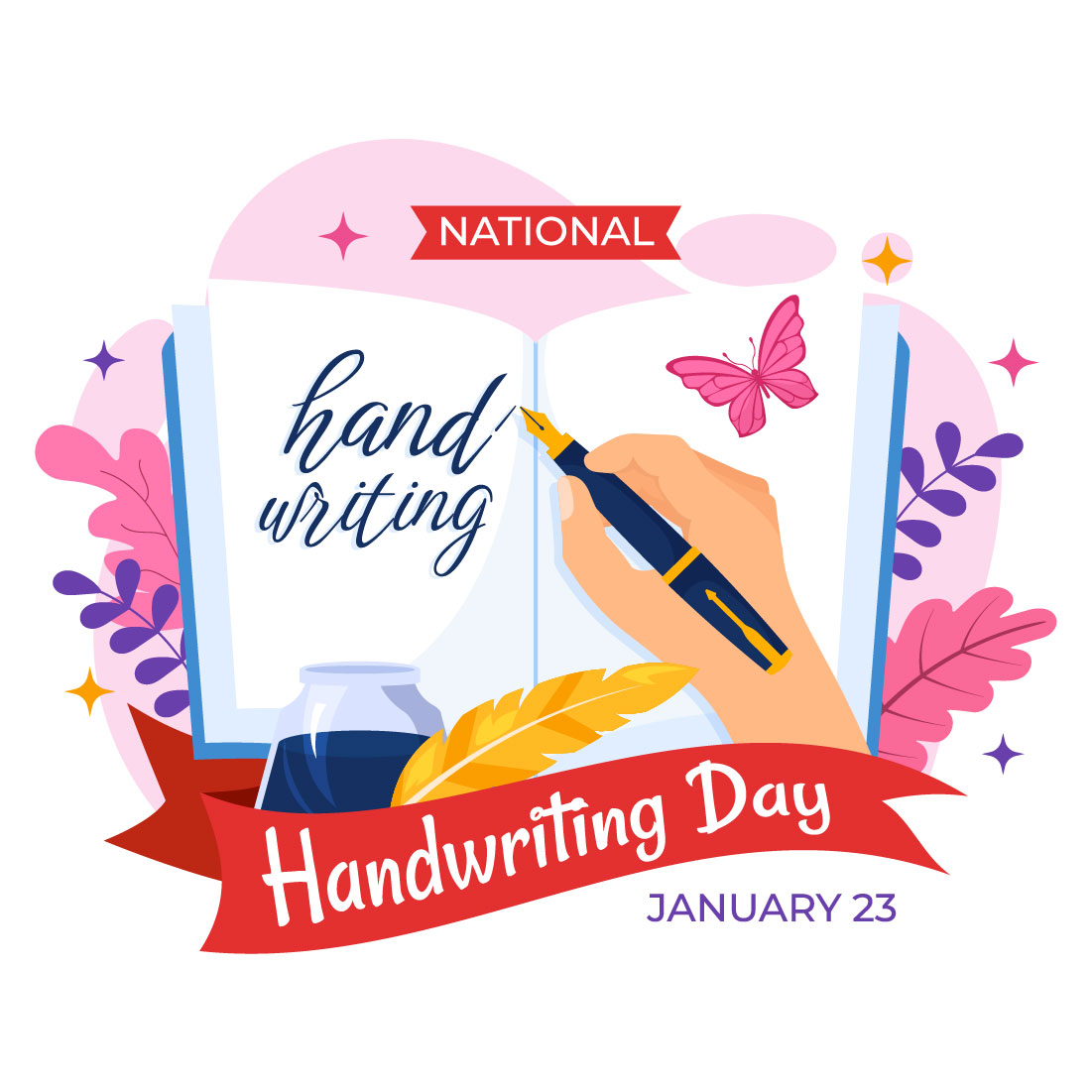12 National Handwriting Day Illustration cover image.