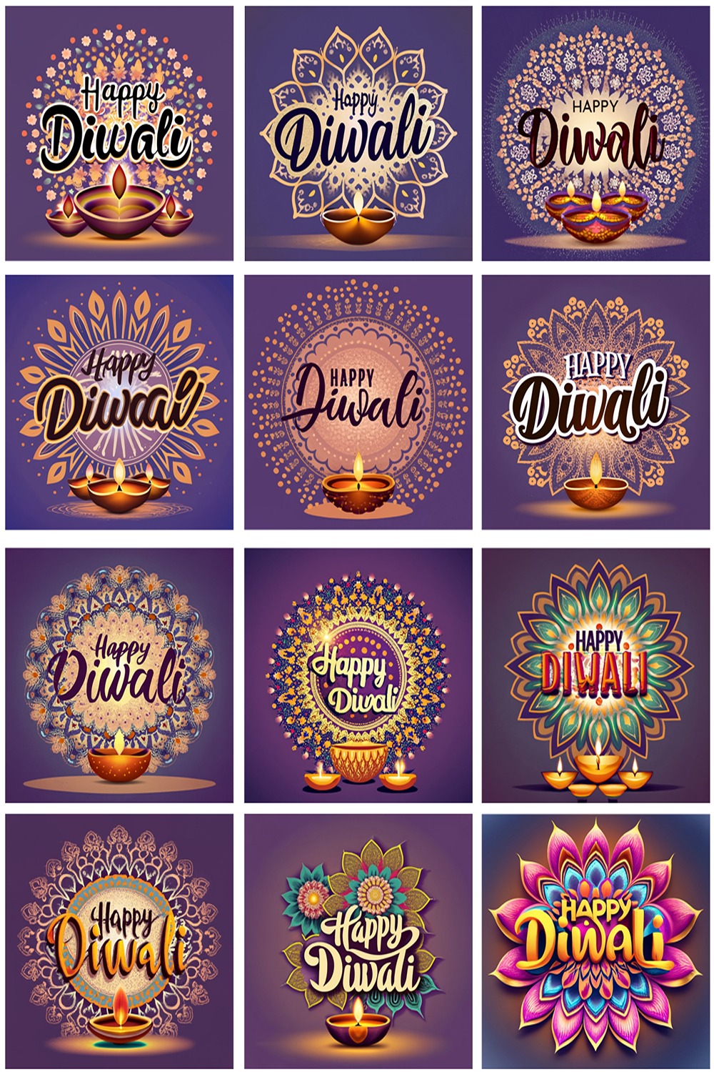 Happy Diwali - Logo Design Template pinterest preview image.