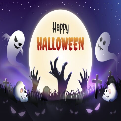 Happy Halloween illustration cover image.