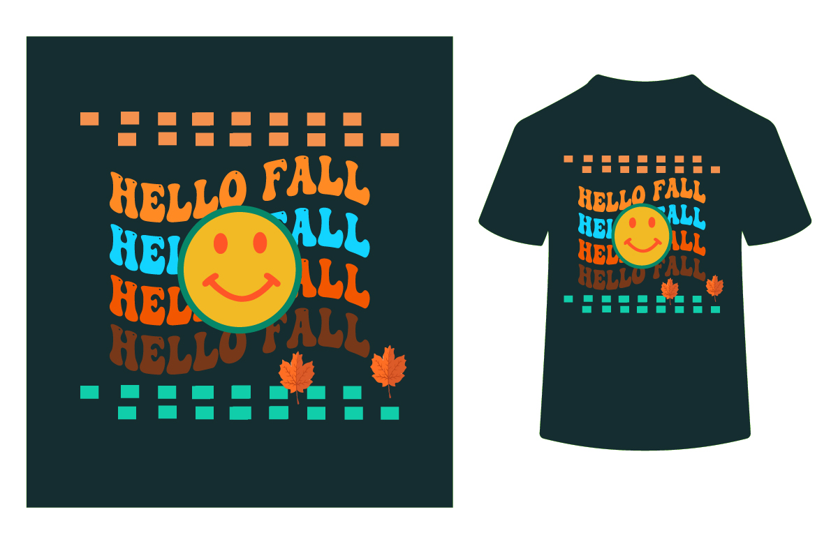hello fall retro fall t shirt typography design 01 855