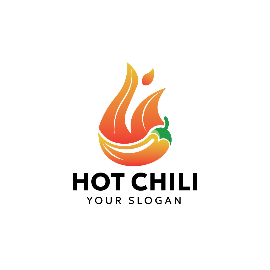 Hot chili fire logo design preview image.