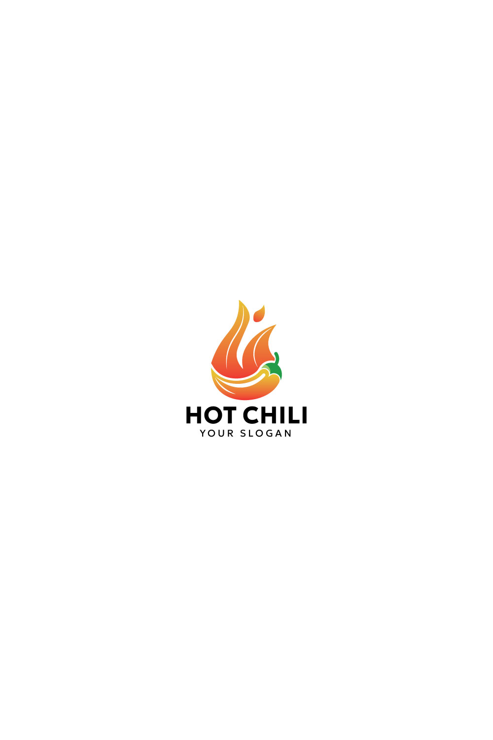 Hot chili fire logo design pinterest preview image.