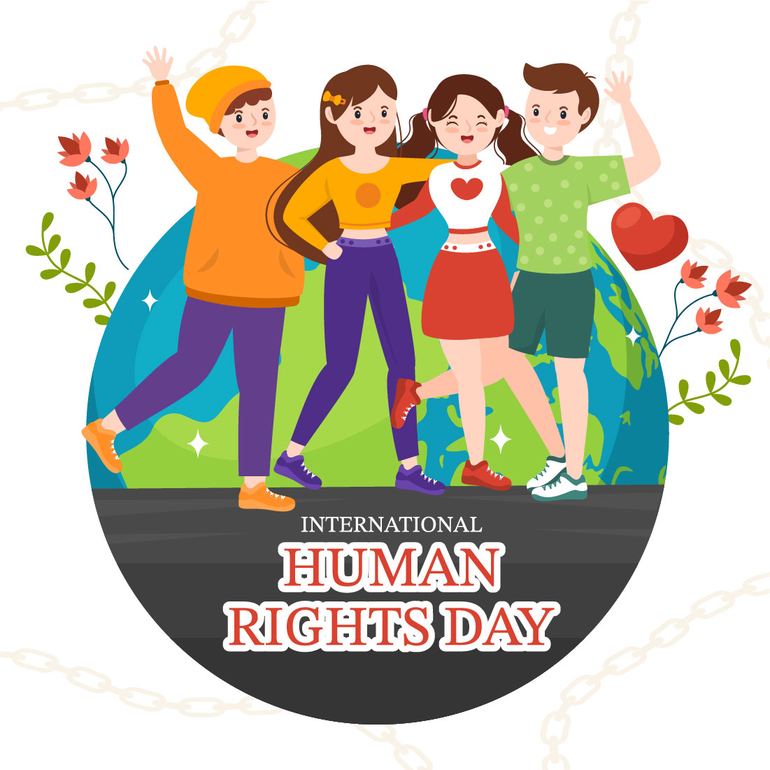 12 International Human Rights Day Illustration cover image.