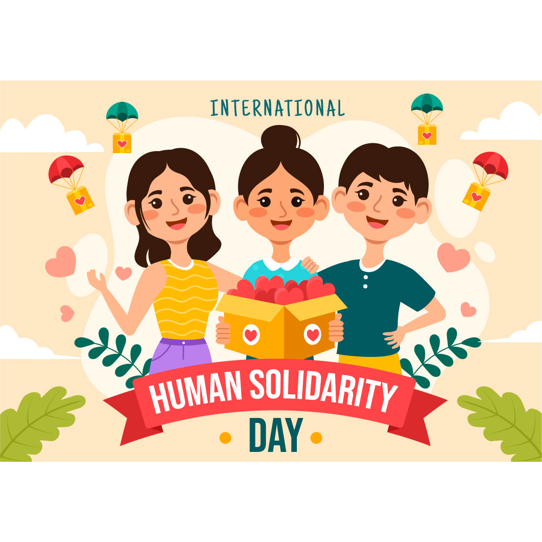 13 International Human Solidarity Day Illustration preview image.
