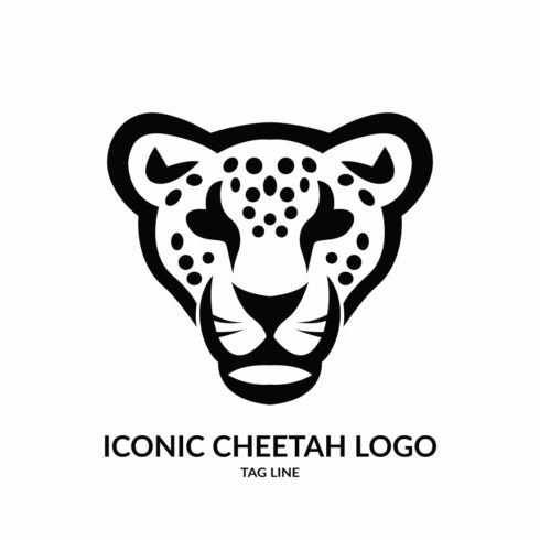 Iconic Cheetah Head Logo Template cover image.