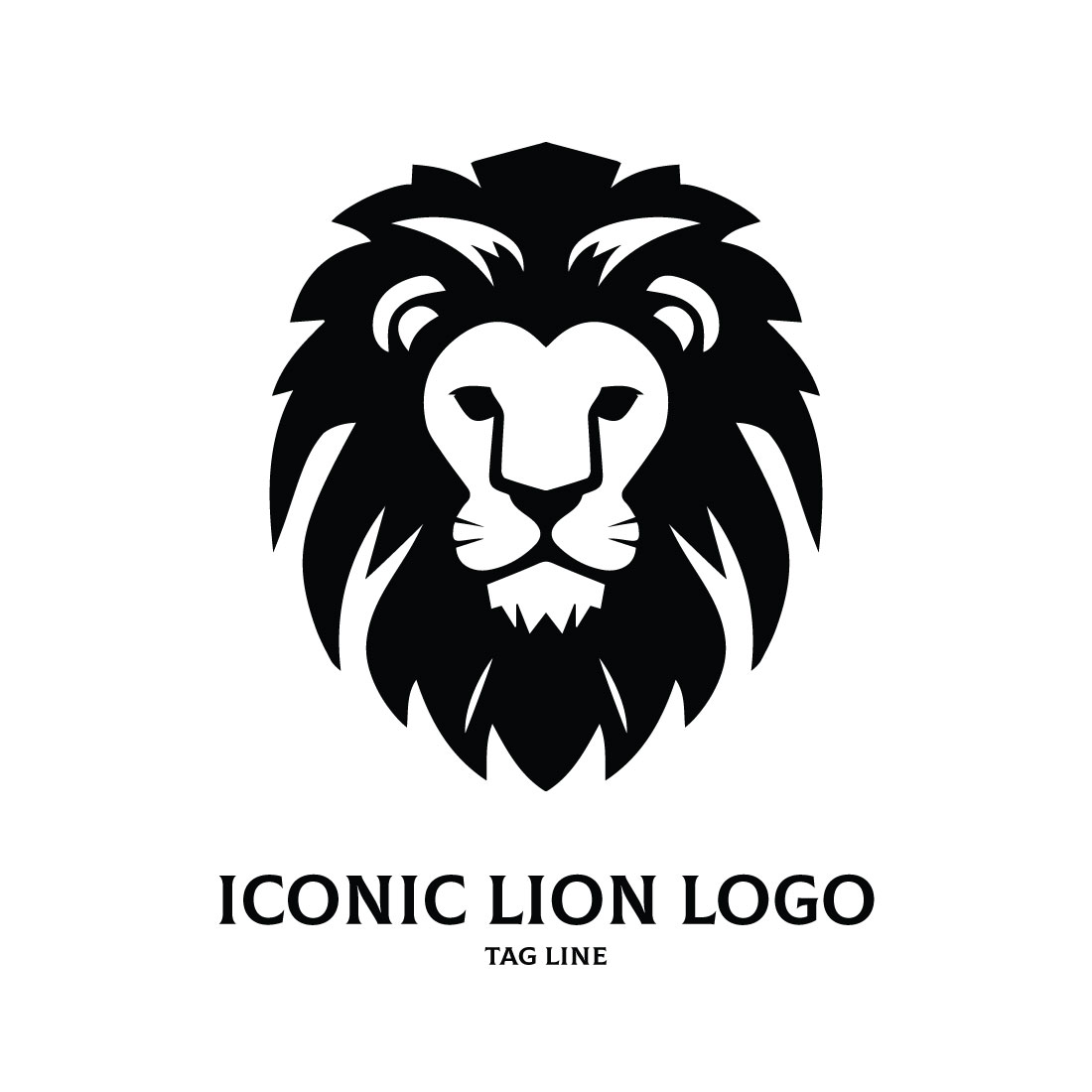 Iconic Lion Logo Template preview image.