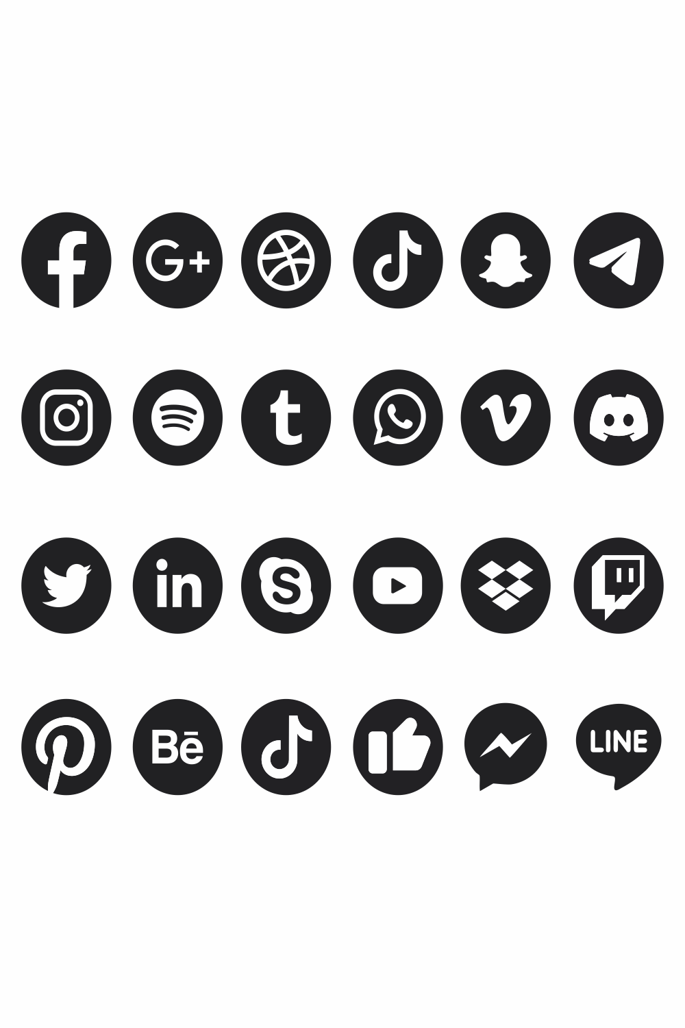 Set Of Social Media Icons pinterest preview image.