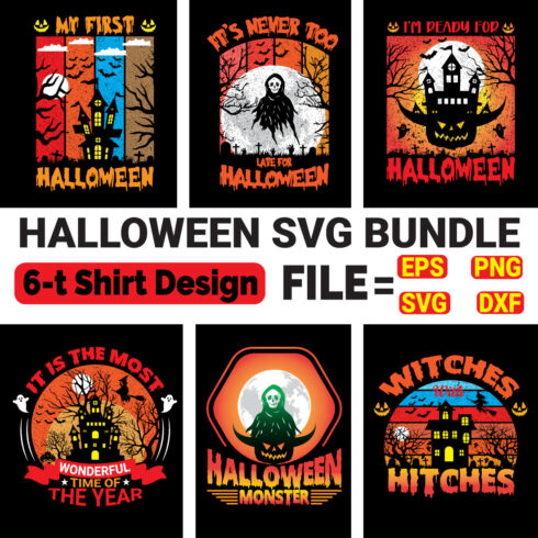 Monster halloween t shirt design bundle cover image.