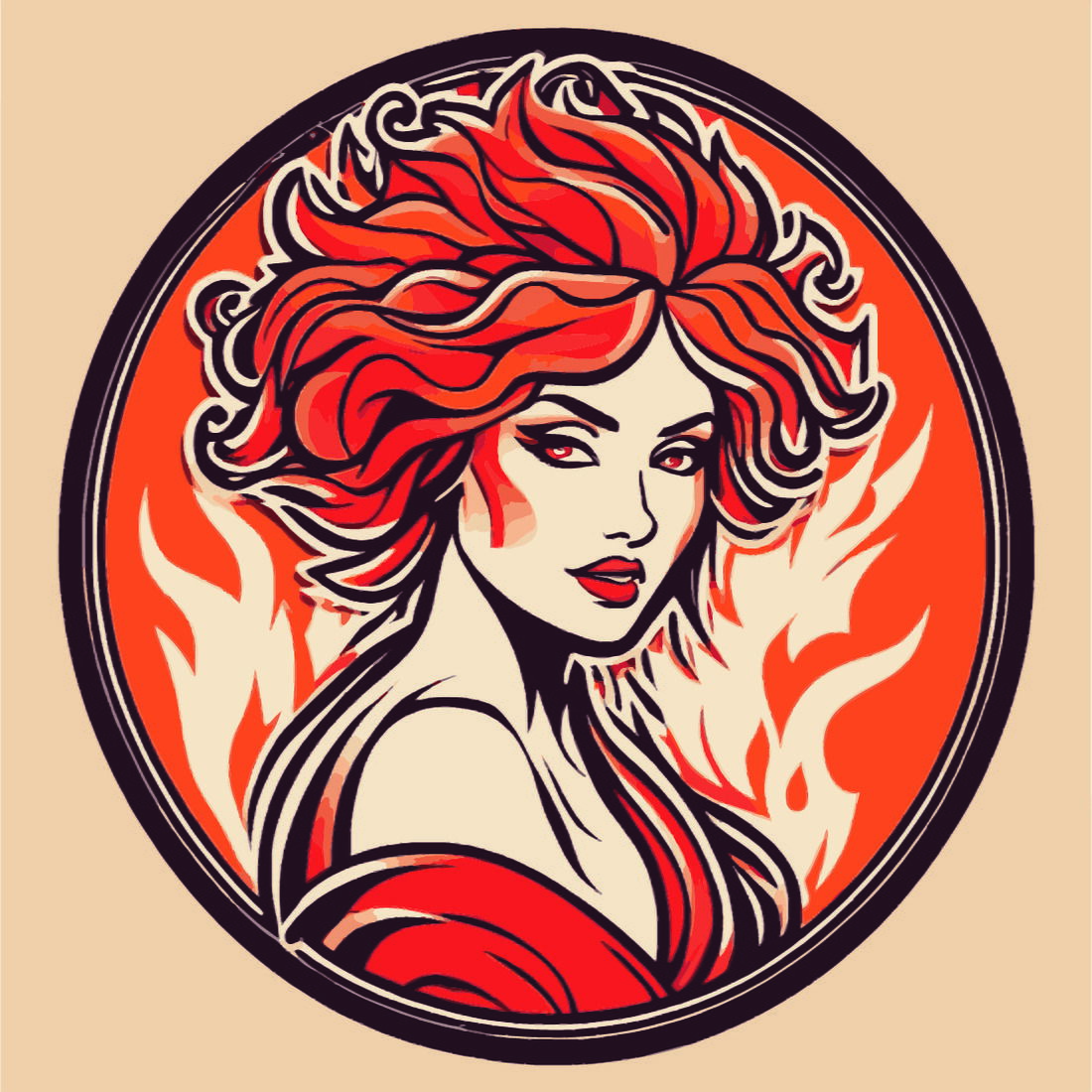 Fiery Woman illustration 4 Logos Deal preview image.