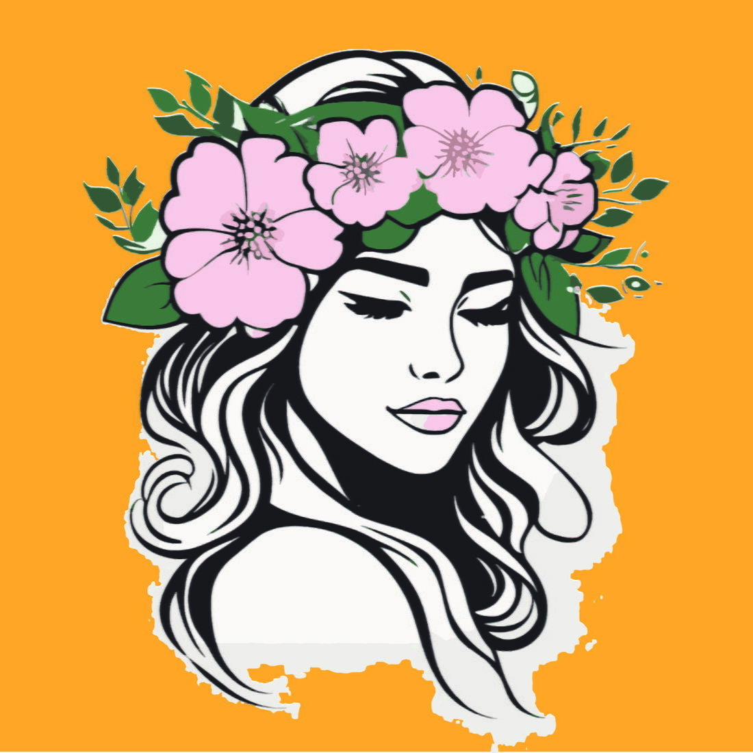 Beauty girl with a flower crown 3 logos Deal cover image.