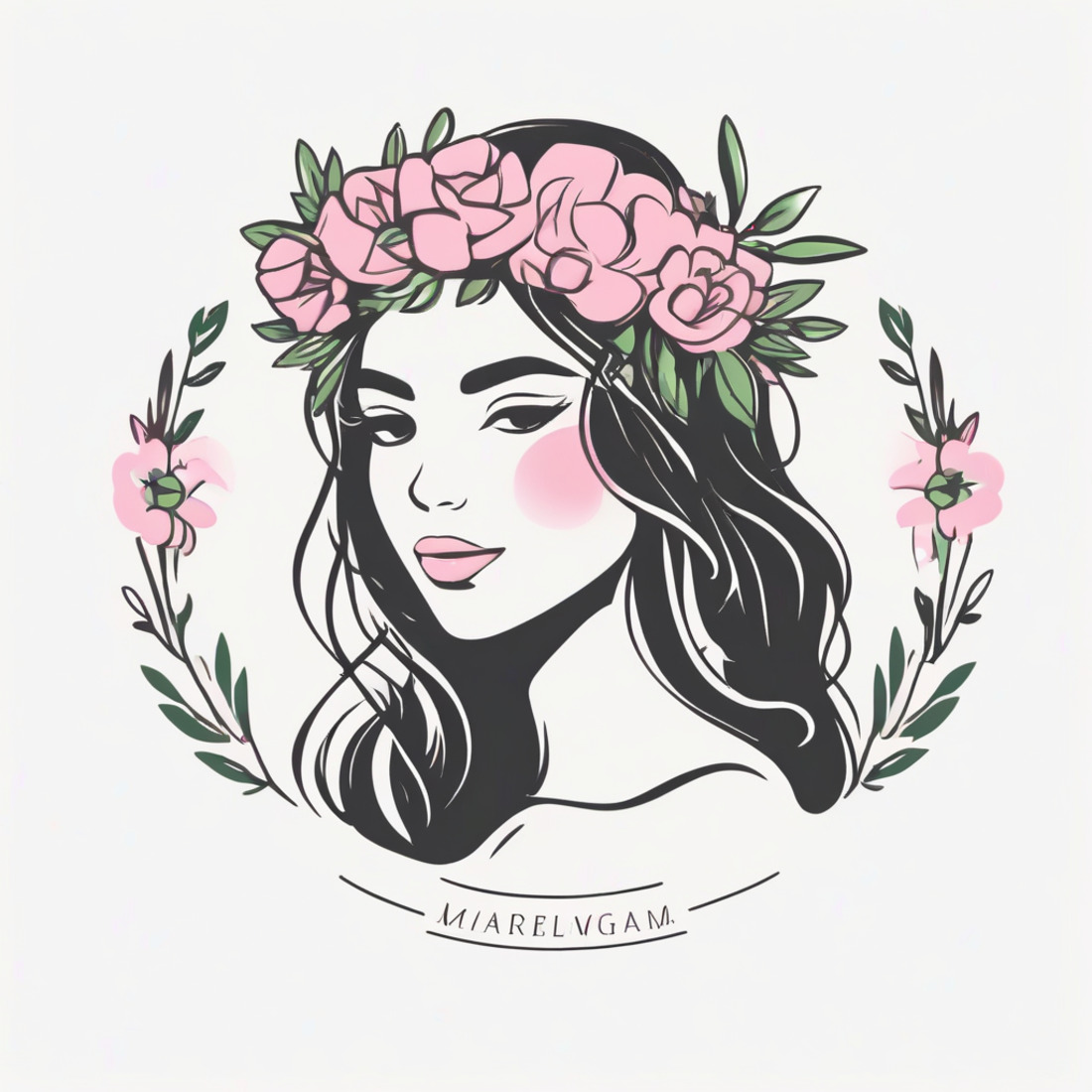 Beauty girl with a flower crown 3 logos Deal preview image.