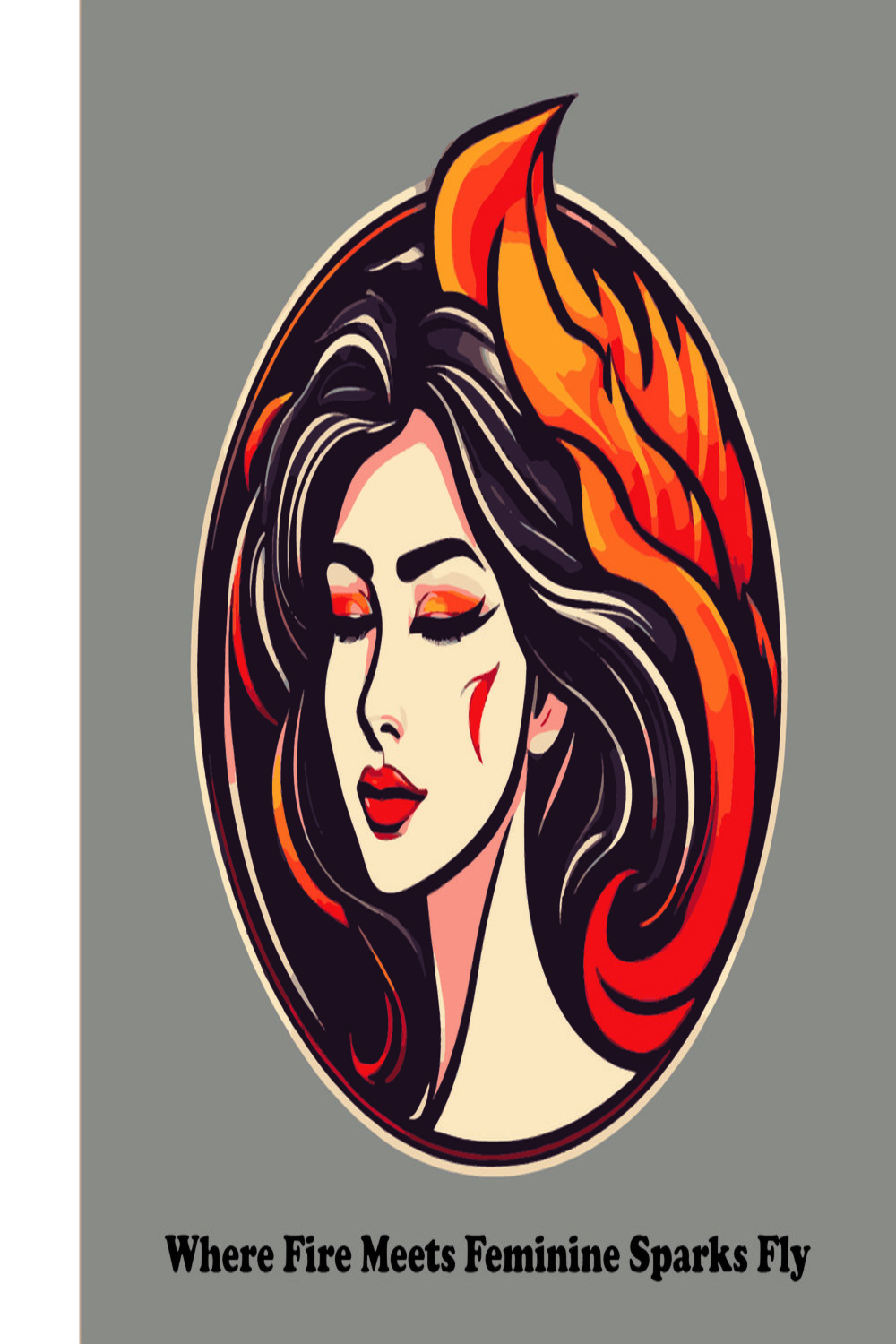 Fiery Woman illustration 4 Logos Deal pinterest preview image.