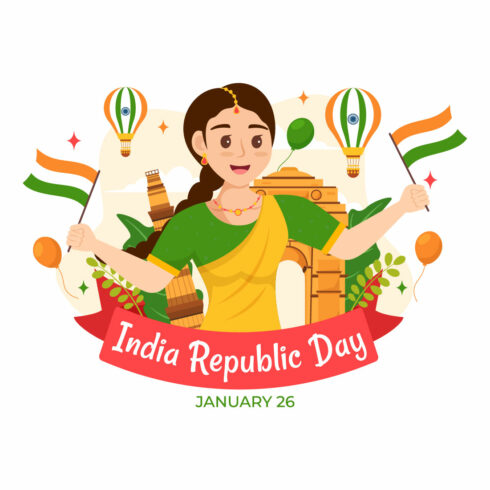 14 India Republic Day Illustration cover image.