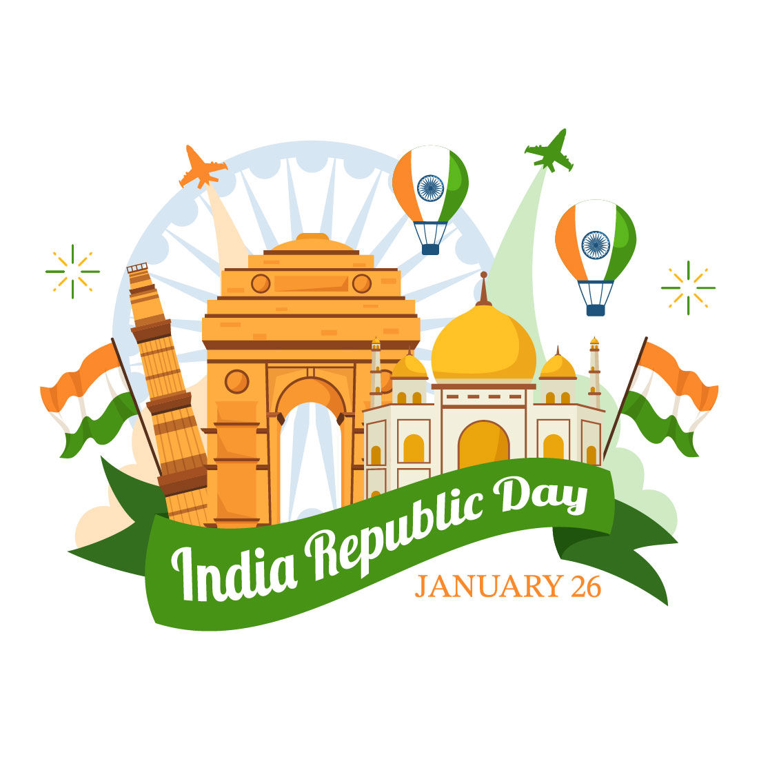 14 India Republic Day Illustration preview image.