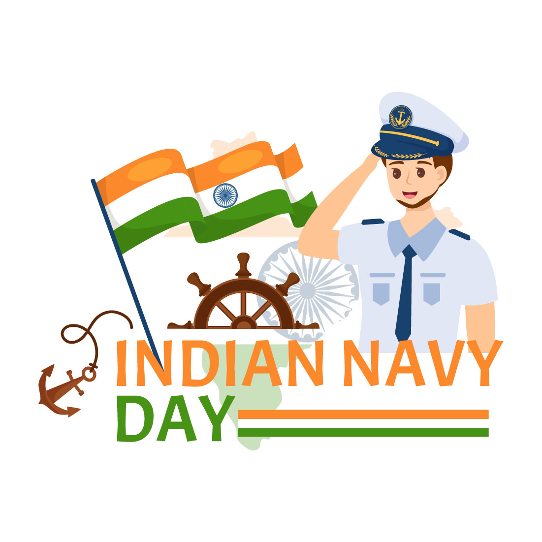 Vector Illustration of Indian Navy Day. December 4. Soldier Saluting Flag  Stock Vector Image & Art - Alamy