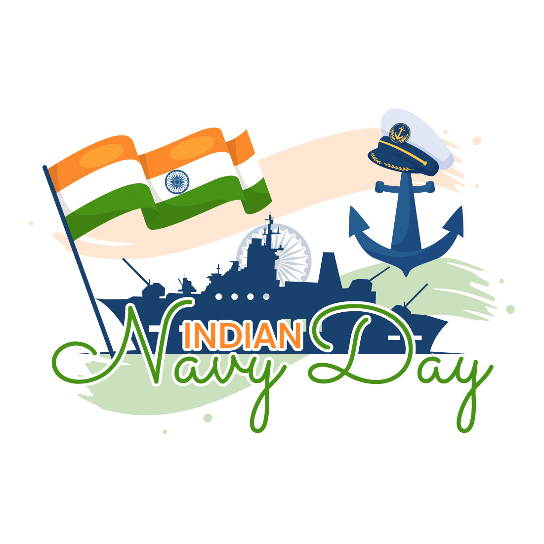13 Indian Navy Day Illustration preview image.