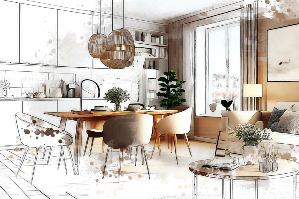 Interior Watercolor Painting - MasterBundles