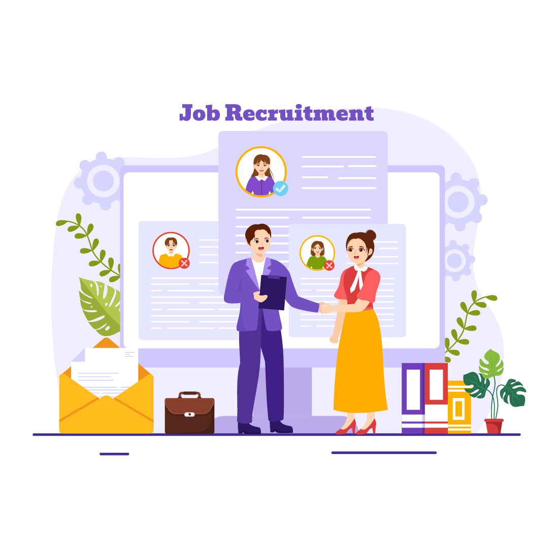 12 Job Recruitment Illustration cover image.