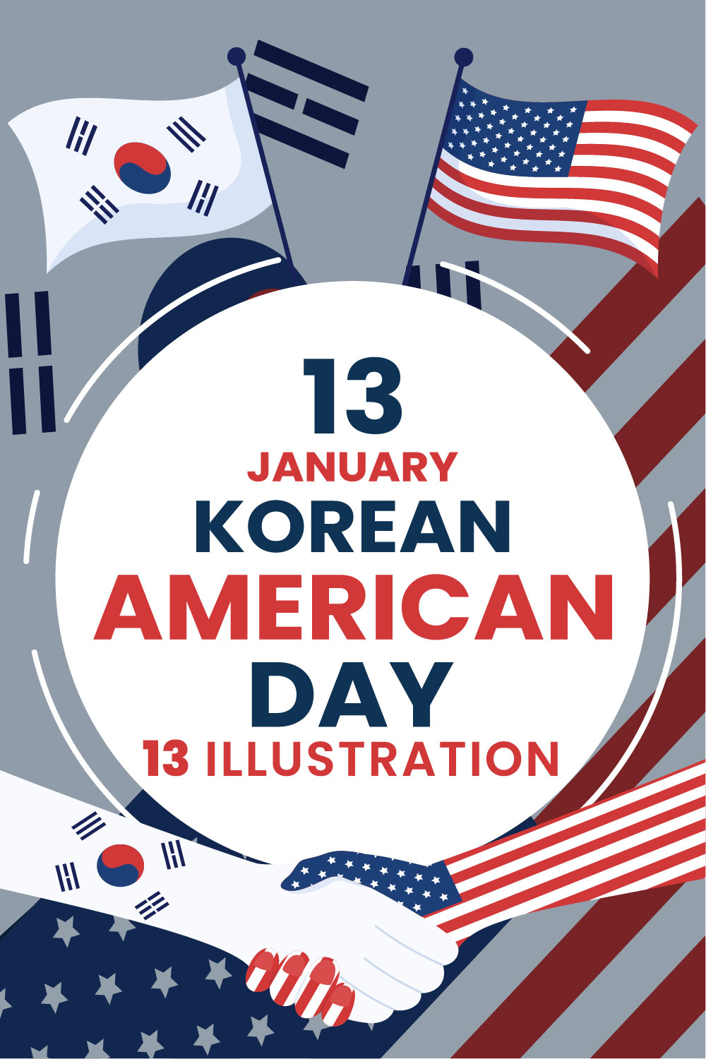 13 Korean American Day Illustration pinterest preview image.