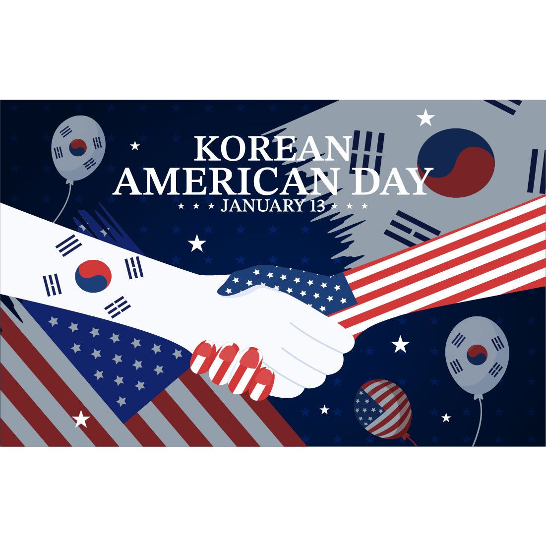 13 Korean American Day Illustration preview image.