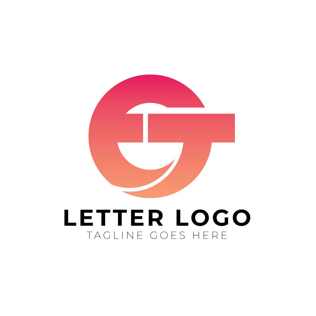 Geometric circle ET letter logo design preview image.