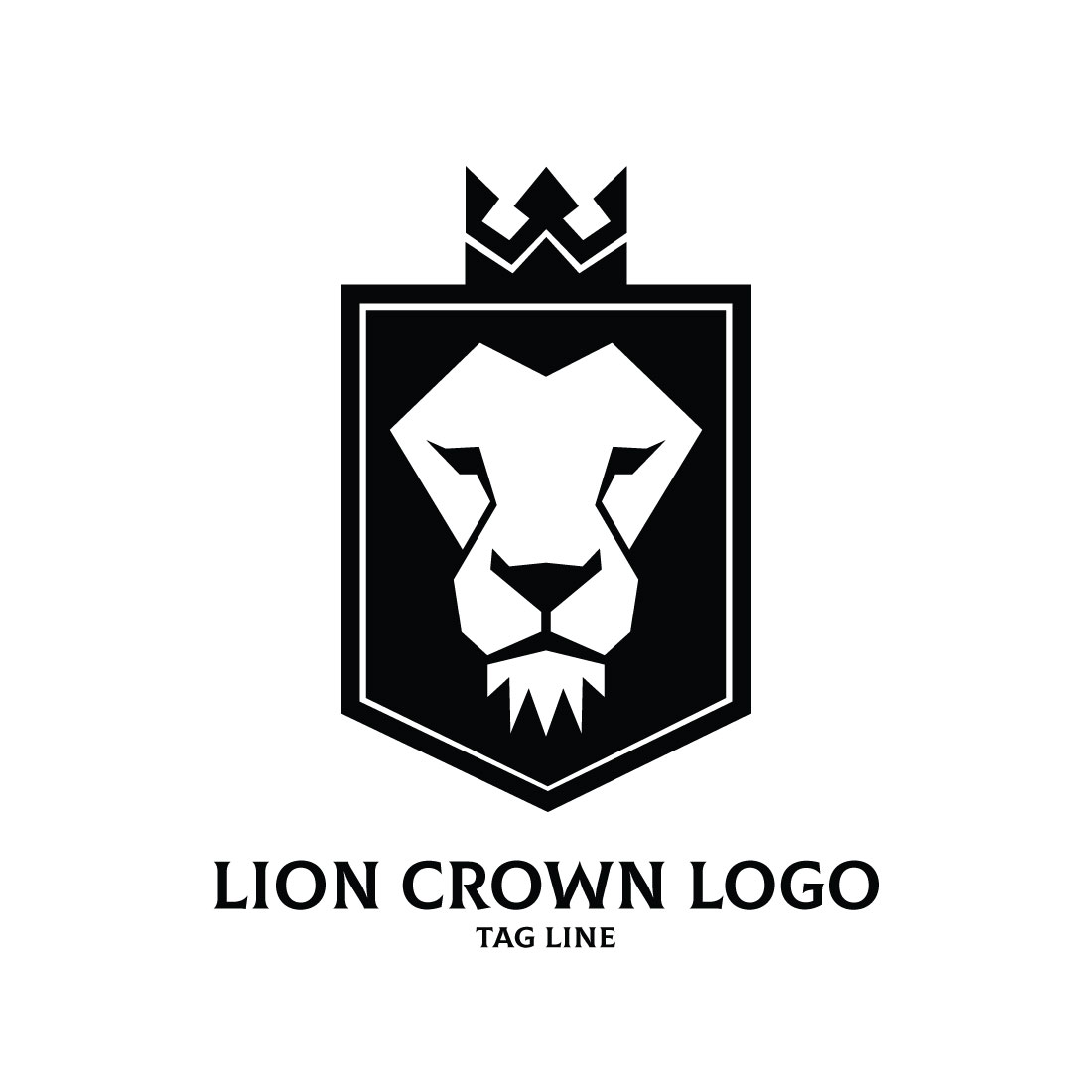 Lion crown logo Template preview image.