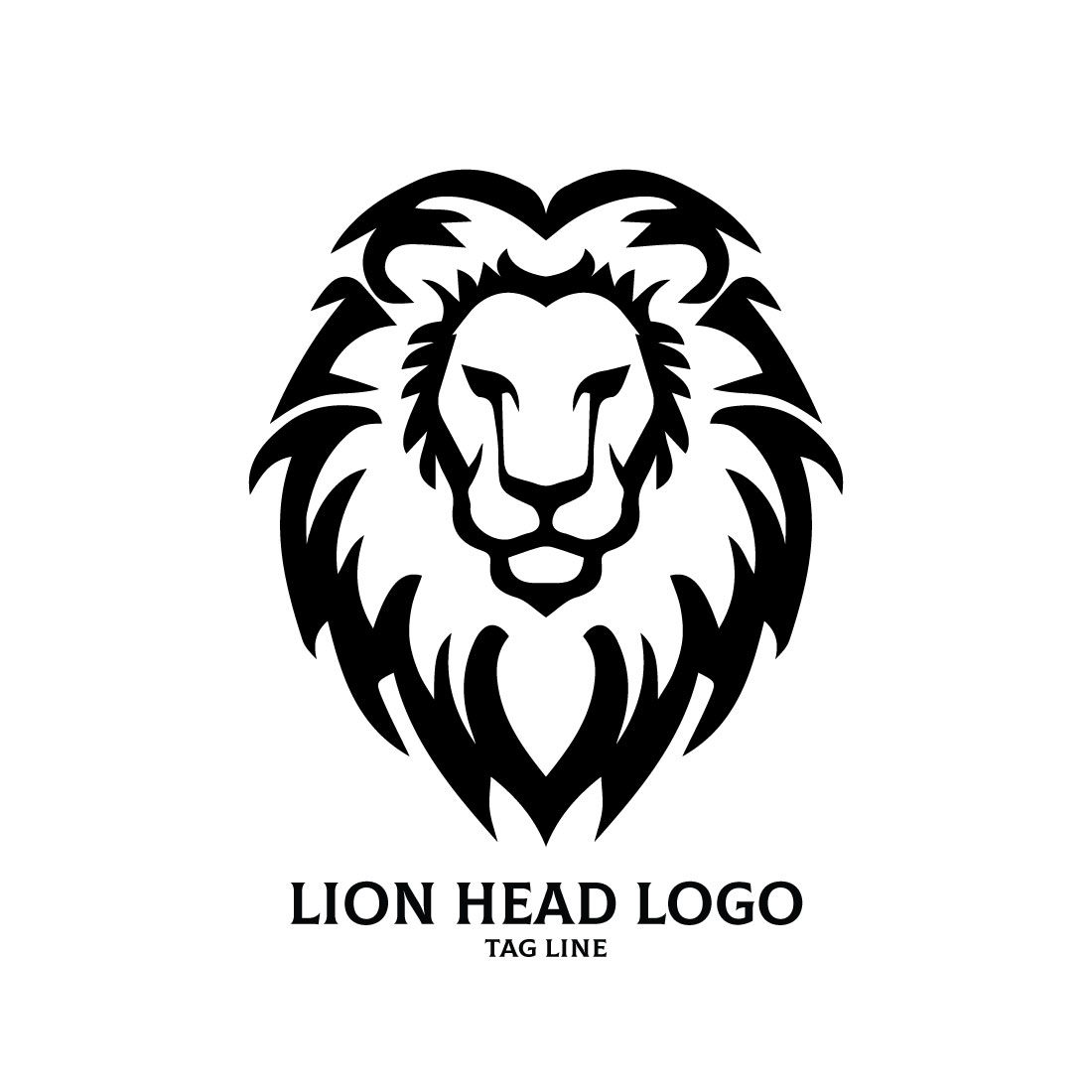 Lion Head Logo Template preview image.