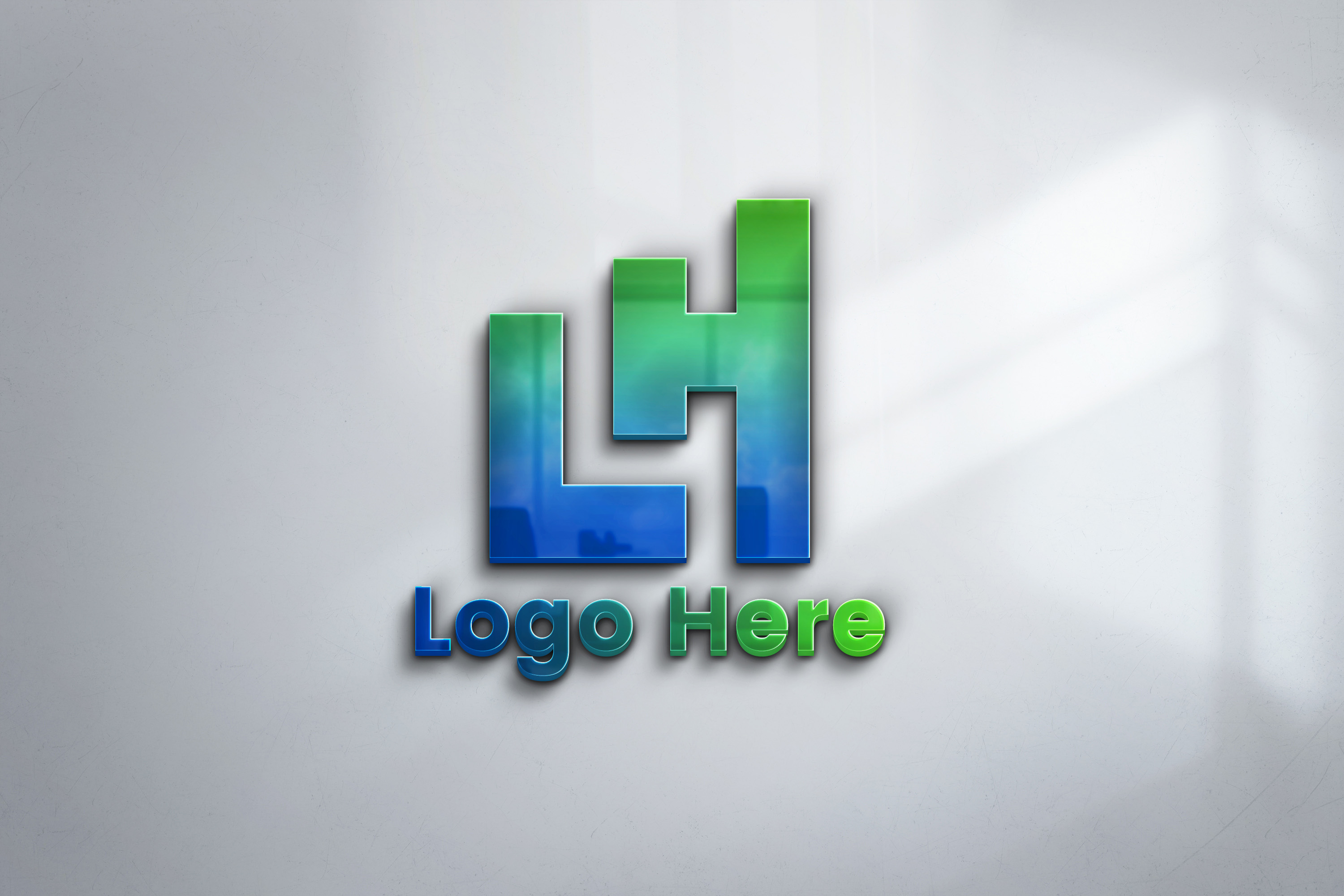 logo mockup with 3d logo 335